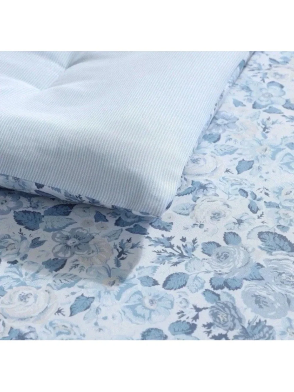 Beautiful ~ TWIN Quartet Blue & White Floral Comforter Set 100% Soft Cotton